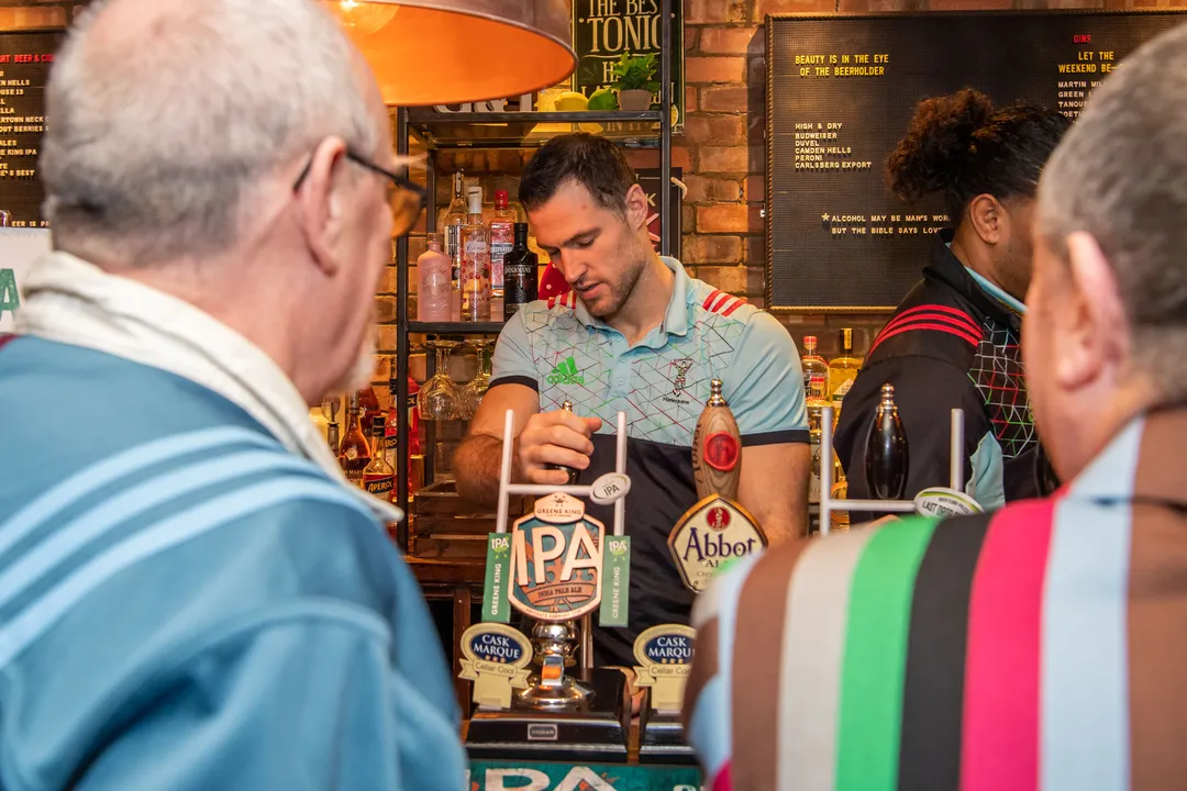 Harlequins stars joined rugby fans for the ultimate scrum 